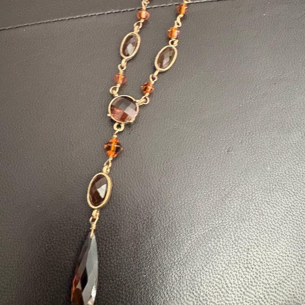 Liz Claiborne Amber and Gold Necklace Set - Picture 4 of 4